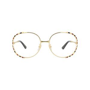 Gucci Round-Frame Metal Optical Frames Gold Womens